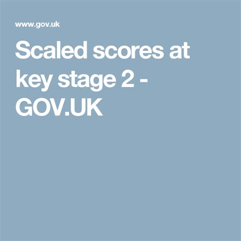 Understanding scaled scores at key stage 2 .